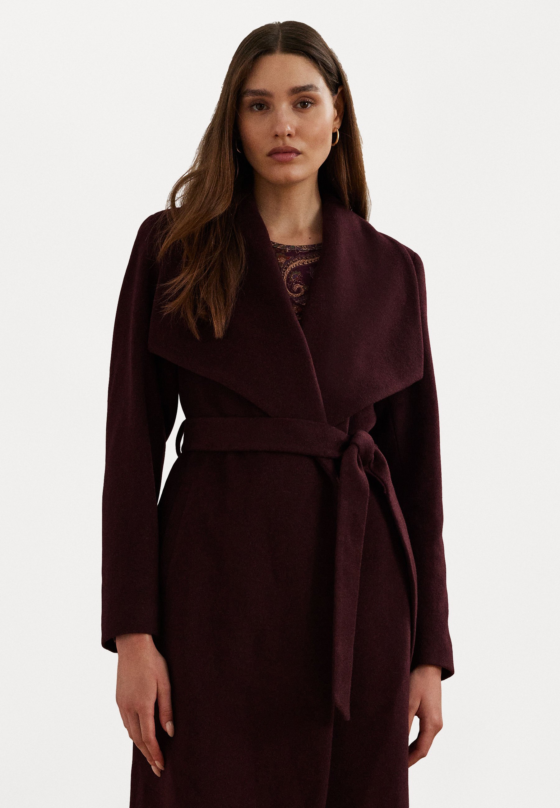 新作セール Ralph Lauren  Crepe Belted Wrap Coat コート Amazon.com: Lauren Ralph Lauren Womens Belted Wool-Blend