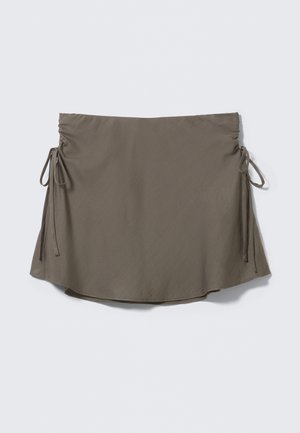 Weekday RUCHED MINI SKIRT - Minisvārki - dark mole