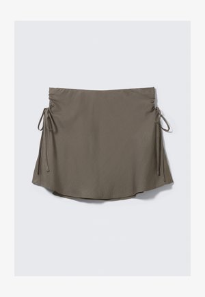 Weekday RUCHED MINI SKIRT - Minisvārki - dark mole