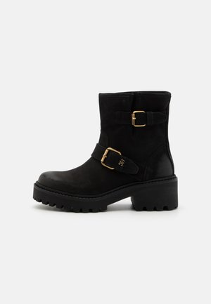 Tommy Hilfiger DOUBLE BUCKLE - Platform ankle boots - black