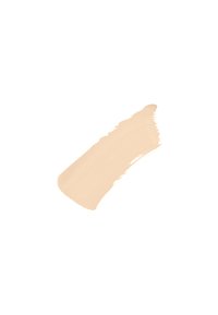 Échantillon de fond de teint liquide beige avec une texture lisse et crémeuse, présenté sur un fond blanc, montrant une application uniforme et une opacité.