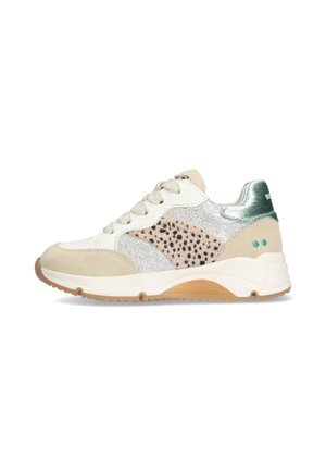 Babyschoenen - zilver beige groen