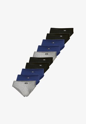 Set med 10 kalsonger i svart, marinblått och grått. Mjuk bomullsmaterial, midj design, med elastiskt midjeband och logotagg på framsidan.