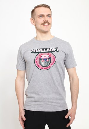 MINECRAFT AXOLOTL ADVENTURES - Print T-shirt - melange grey