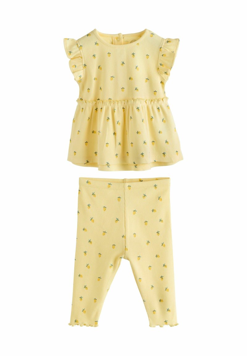 Next REGULAR FIT-2 PIECE SHORT SLEEVE FRILL SET - Leggings - yellow lemon
