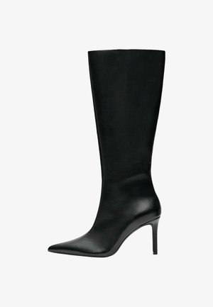 Bershka, FITTED-SHAFT HEELED BOOTS - Bottes - black