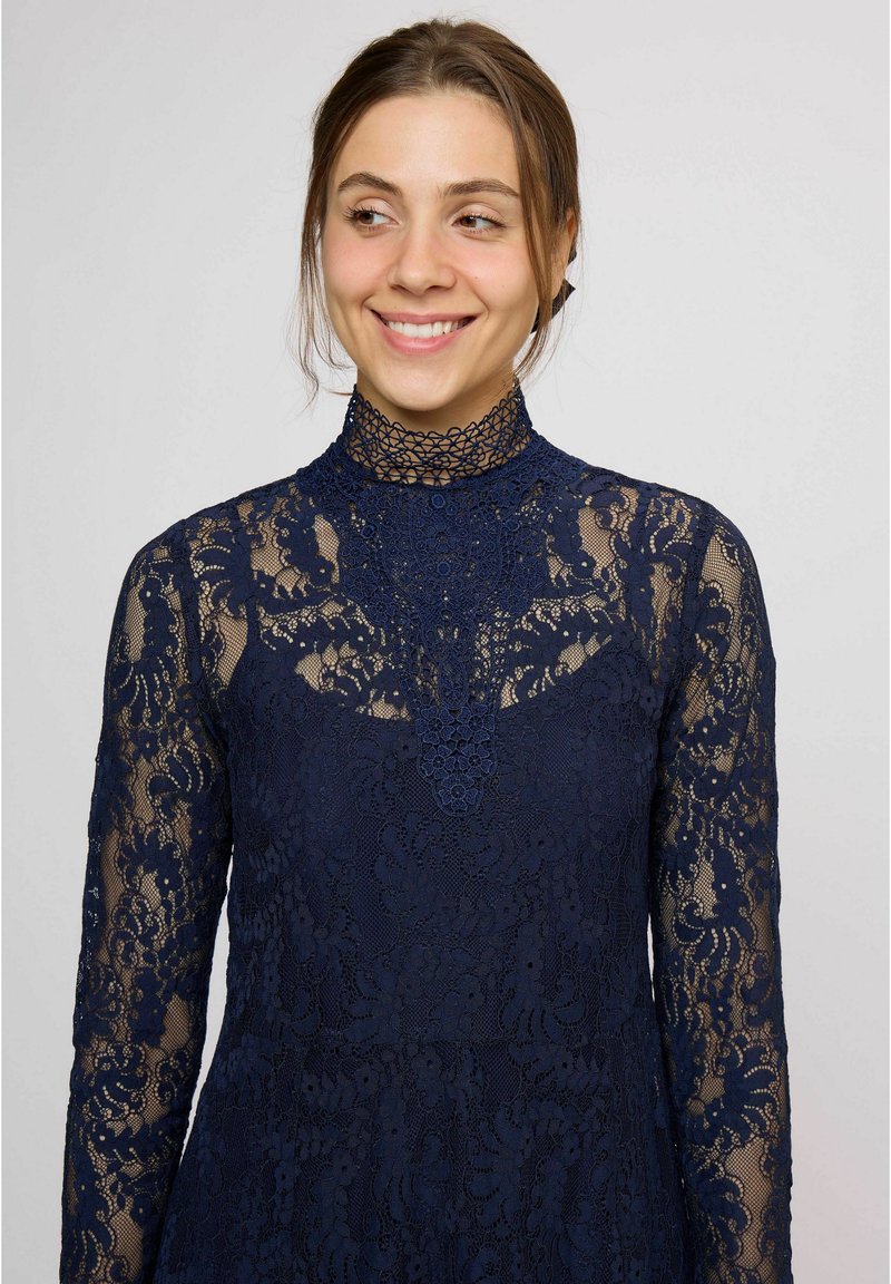 princess polly baby blue dress Molly 3/4 Sleeve Lace Swing Dress, Royal Blue – Jolie Moi Retail