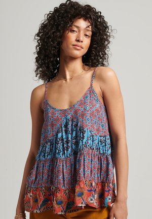 VINTAGE TIERED - Top - rust block print