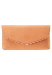 Růžová semišová klapka s trojúhelníkovým zavíráním, stříbrnými detaily a prošíváním. Hladká textura s minimalistickým designem.