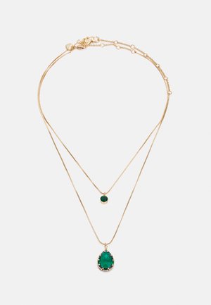 BEAUCERONEE 2PACK - Necklace - emerald on gold-coloured
