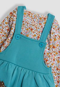 JoJo Maman Bébé HEDGEHOG APPLIQUÉ PINAFORE  SET REGULAR FIT - Vardagsklänning - duck egg
