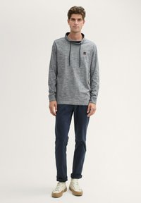 TOM TAILOR MIT STEHKRAGEN - Langarmshirt - dark blue stripe