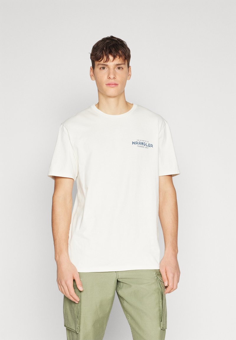 Wrangler Small Graphic Tee – T-Shirt Uomo Con Stampa Cowboy, 100% Cotone, Vestibilità Regolare