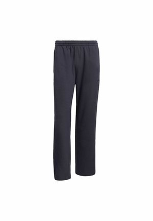 Tmavomodré tepláky z bavlneného zmesi, s elastickým pásom a rovnými nohavicami, s jemným detailom loga.