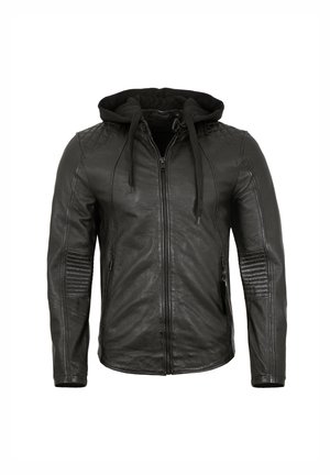 RAJ - Leather jacket - schwarz