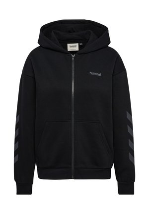 Hummel, HUMMEL HMLKEEPER CHEVRON W ZIP HOODIE UNISEX - Sweater met rits - black