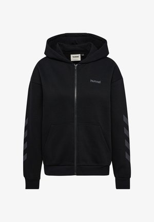 Hummel, HUMMEL HMLKEEPER CHEVRON W ZIP HOODIE UNISEX - Sweater met rits - black
