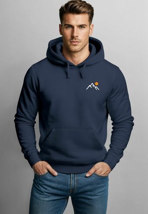 MOUNTAIN SUN BRUSTPRINT KAPUZEN - Hoodie - navy