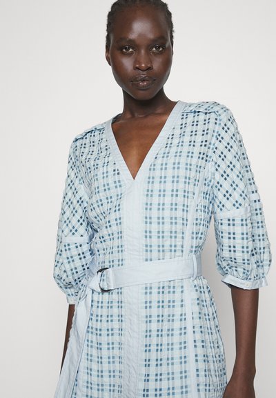 3.1 Phillip Lim TAFFETA CHECK PUFF - Φόρεμα ημέρας - sky blue