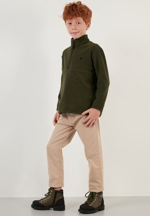 REGULAR FIT - Fleece jumper - khaki