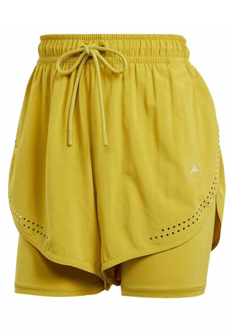 adidas by stella mccartney 2-in-1 short olijfgroen adidas by stella mccartney 2-in-1 short olijfgroen