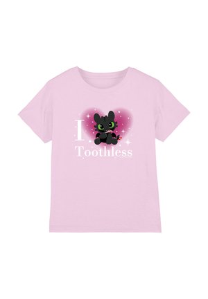 Universal Studios, I HEART TOOTHLESS SPARKLES UNISEX - Print T-shirt - pink