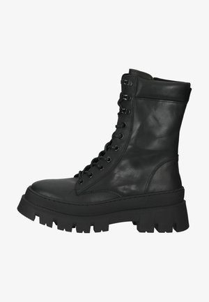 Steve Madden, Platform ankle boots - black leather