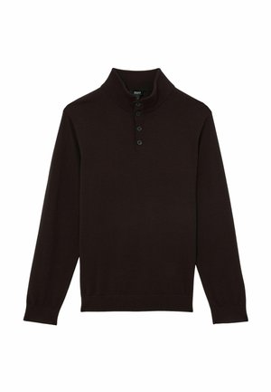 Reiss, REGULAR FIT -HALF-BUTTON FUNNEL JUMPER. - Strickpullover - chocolate brown