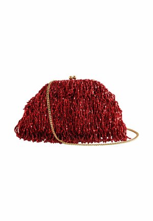 EMBELLISHED FRINGE - Väike käekott - red