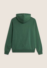 Felpa verde con cappuccio, in misto cotone, con maniche lunghe, orlo arrotondato e finitura testurizzata. Il design è semplice e privo di decorazioni.