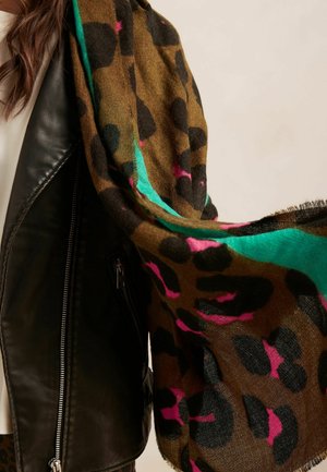 Next REGULAR FIT - Šal - green pink animal print