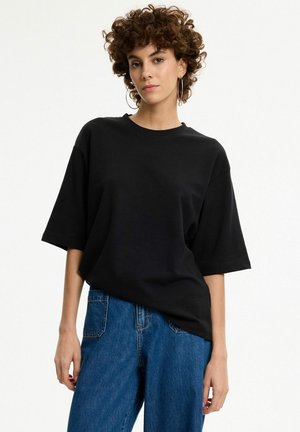 INSIDE, CAMISETA OVERSIZE BÁSICA LISA - Camiseta básica - black
