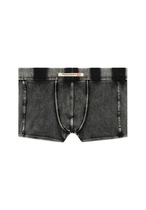 Boxer da uomo in stile denim nero con cuciture a contrasto e logo Diesel Industry sulla cintura.