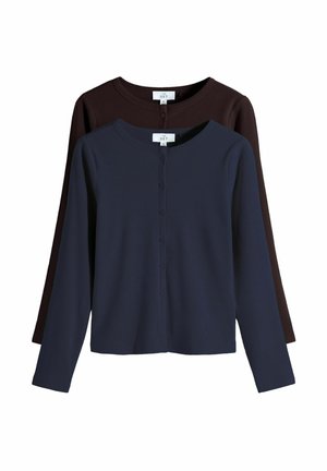 REGULAR FIT - 2 PACK SOFT TOUCH LONG SLEEVE - Vest - chocolate brown/navy