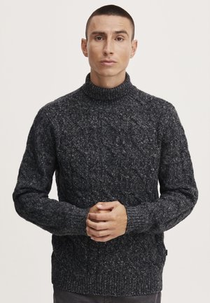 CFKARL ROLL NECK CABLE KNIT - Jersey de punto - dark navy melange