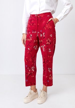 JACQUARD CHERRY BLOSSOM - Trousers - rosewood