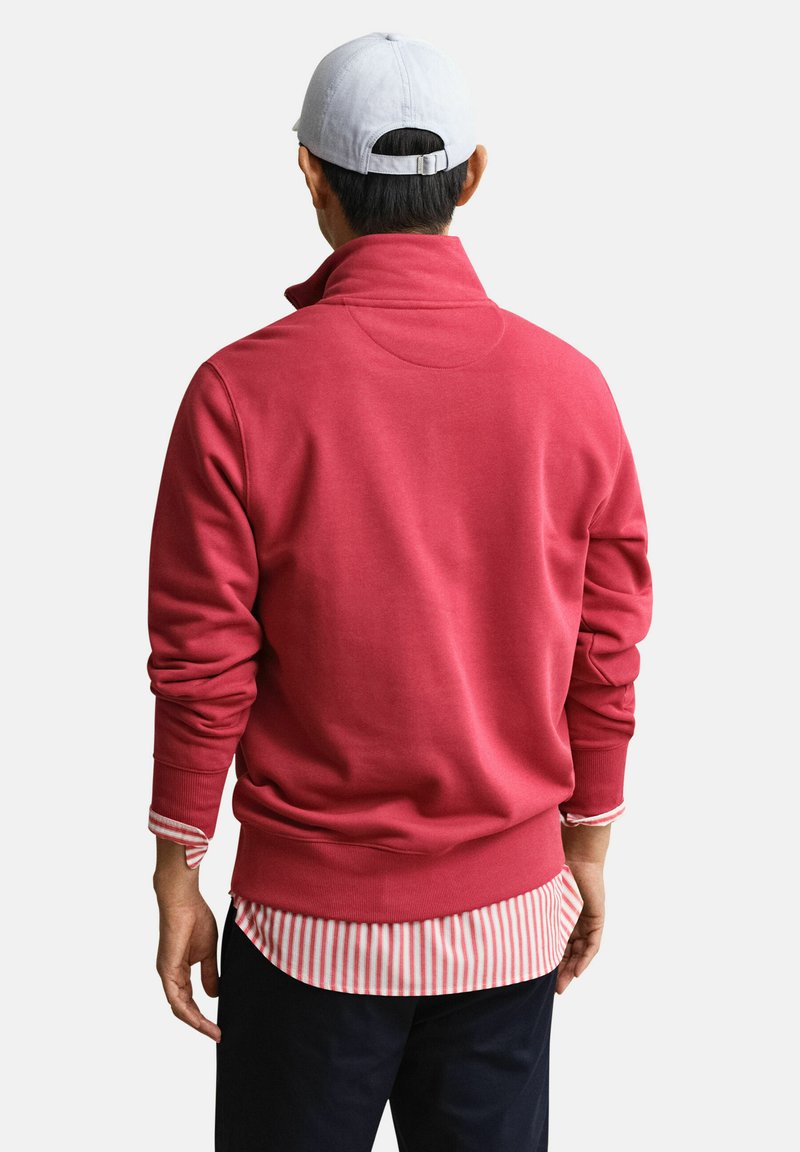 GANT REG SHIELD HALF ZIP - Mikina - rose red