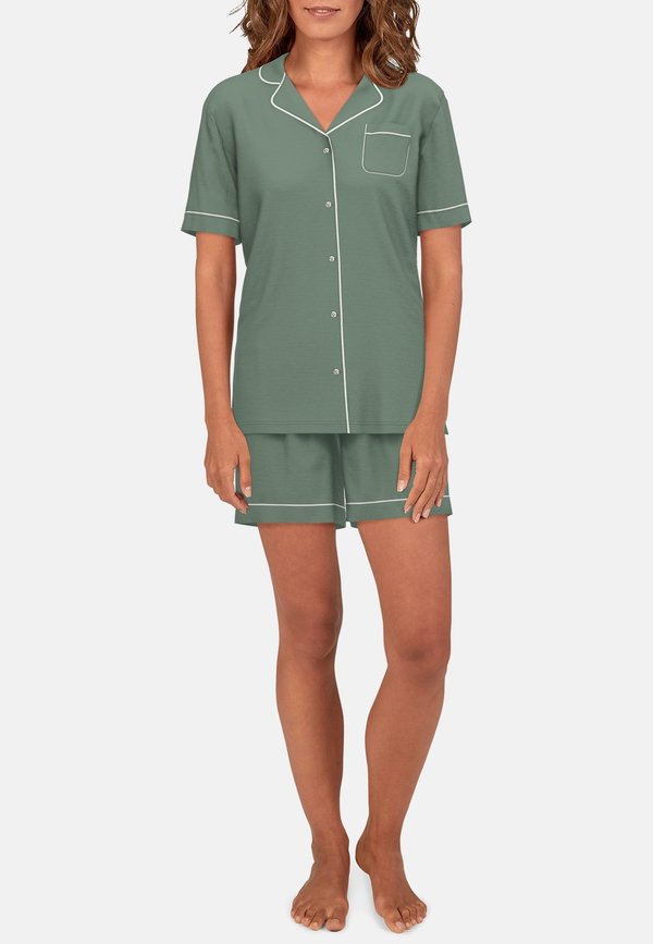 SET - Nachtwäsche Set - grün mittel uni