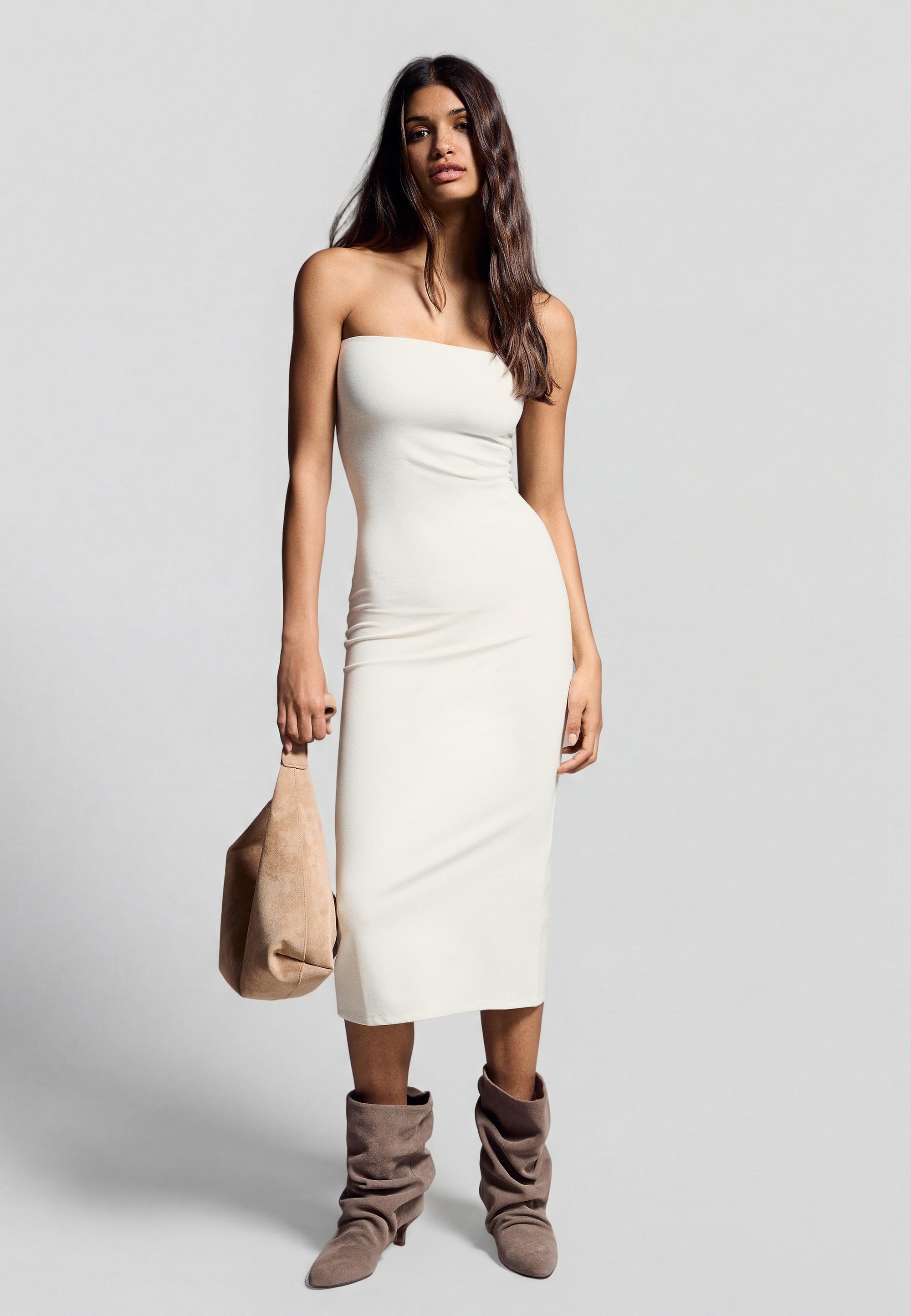 Bershka Shift dress - beige - Zalando.ie