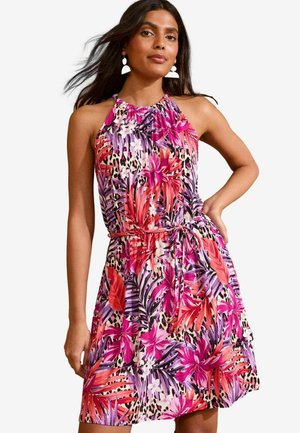 Love & Roses REGULAR FIT HALTER NECK - Jersey dress - pink tropical print