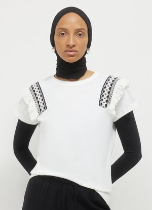 Calliope PASSAMANERIA  - T-shirt imprimé - bianco lana