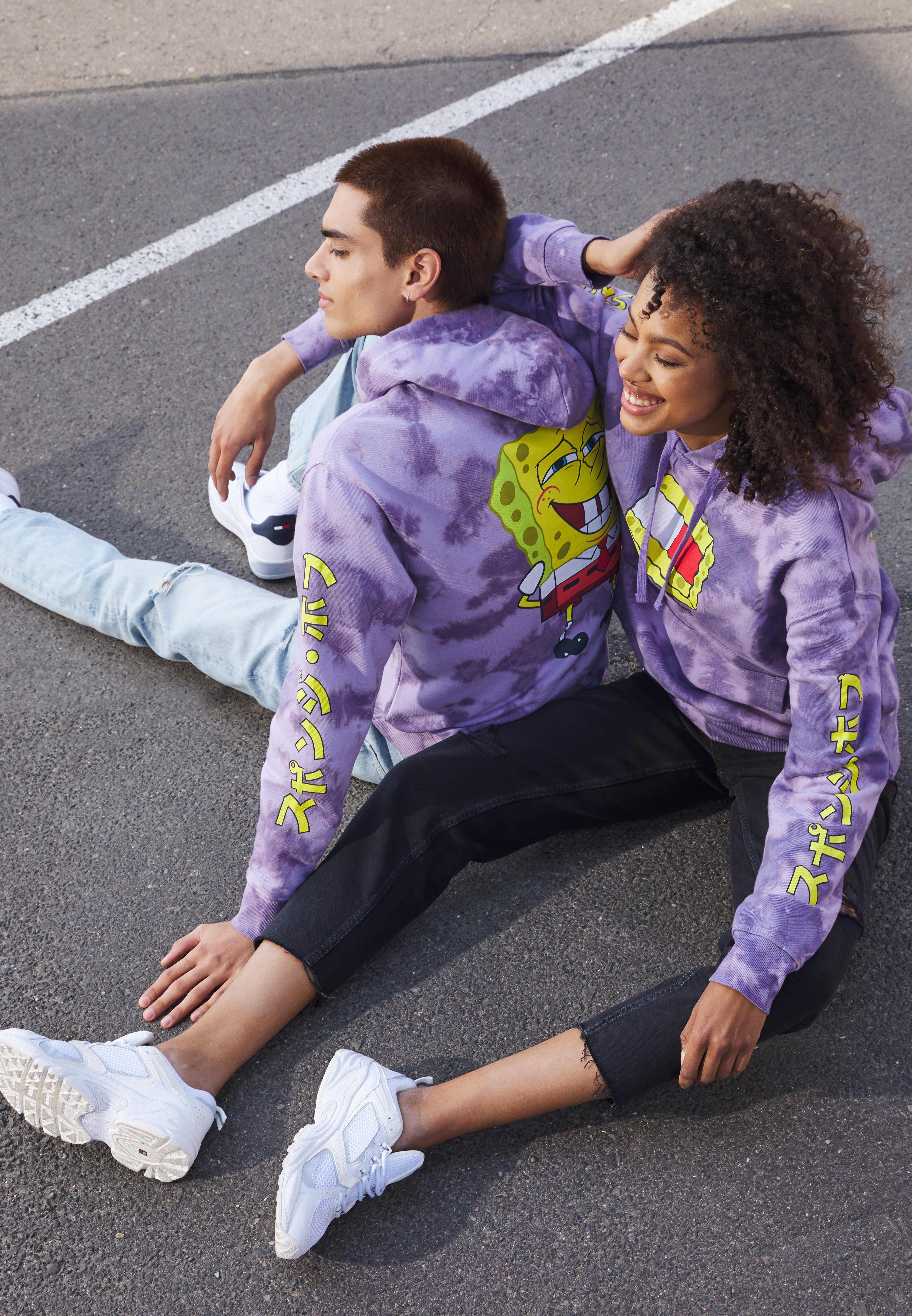 Tommy Jeans ABO TJU X SPONGEBOB HOODIE UNISEX - Felpa - purple quartz/lilla  - Zalando.it