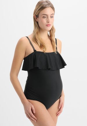 RUFFLE SWIMSUIT - Uimapuku - black