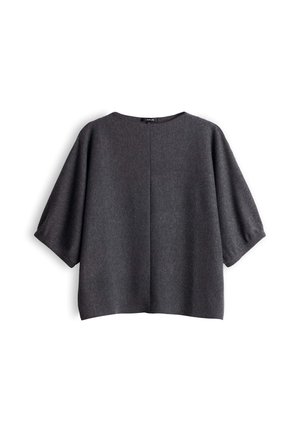 OPUS, LOOSE FIT RIBBED TEXTURE - T-shirt basic - anthracite