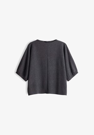 OPUS, LOOSE FIT RIBBED TEXTURE - T-Shirt basic - anthracite