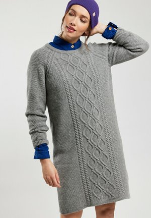 Armor lux Robe pull - gris chiné