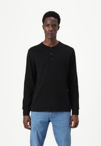 GAP DOUBLE HENLEY - Sudadera - black