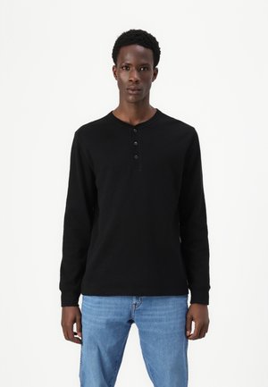 GAP DOUBLE HENLEY - Sudadera - black
