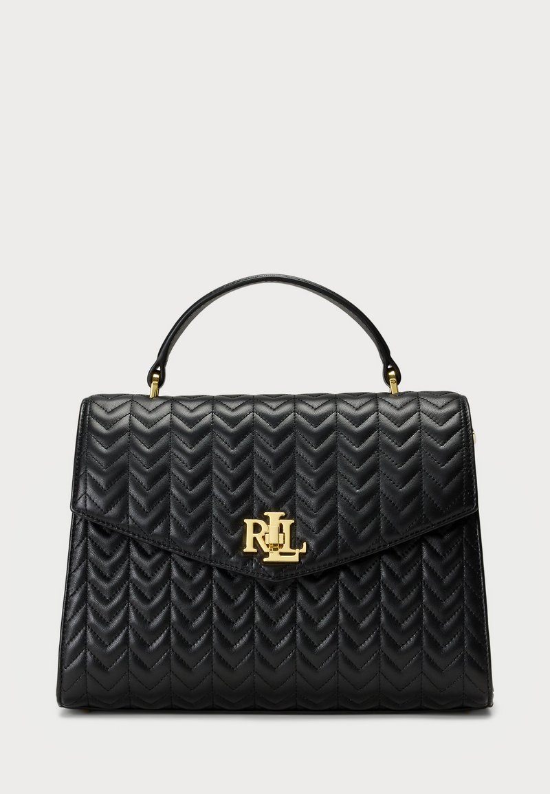 Lauren Ralph Lauren QUILTED LEATHER MEDIUM FARRAH SATCHEL - Rankinė - black