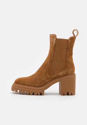 Bottines à talons hauts - cognac